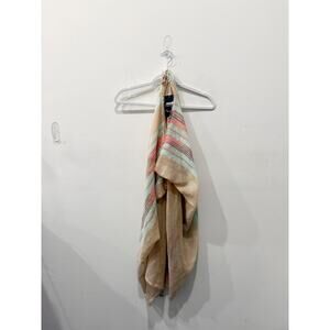 NWT Pool to Party by Subtle Luxury Striped Vest Dress Cover Up Beige/Blue OS